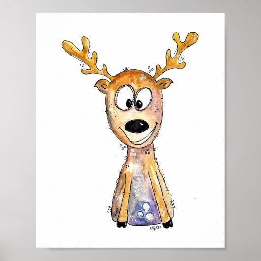 Cute Whimsical Deer Poster (Voorkant)