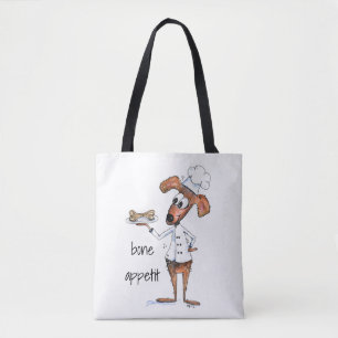 Cute Whimsical Dog Chef Draagtas
