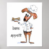 Cute Whimsical Dog Chef Poster (Voorkant)