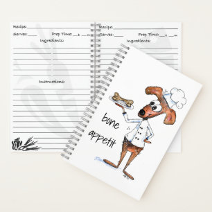 Cute Whimsical Dog Chef Recipe Notitieboek