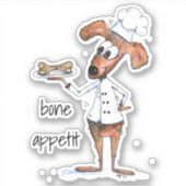 Cute Whimsical Dog Chef Sticker (Voorkant)