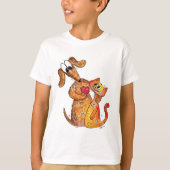 Cute Whimsical Dog en Cat T-shirt (Voorkant)