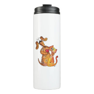 Cute Whimsical Dog en Cat Thermosbeker