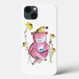 Cute Whimsical Drink koffie iPhone 13 Hoesje