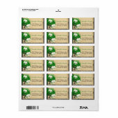 Cute Whimsical Emerald Green Heart Leafed Tree Etiket (Full Sheet)