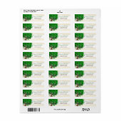 Cute Whimsical Emerald Green Heart Leafed Tree Etiket (Full Sheet)