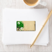 Cute Whimsical Emerald Green Heart Leafed Tree Etiket (Insitu)