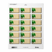 Cute Whimsical Emerald Green Heart Leafed Tree Etiket (Full Sheet)