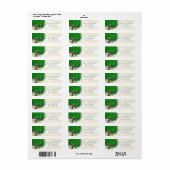 Cute Whimsical Emerald Green Heart Leafed Tree Etiket (Full Sheet)