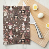 Cute Whimsical Fair Gnomes and Mushrooms  Theedoek (Quarter Fold)