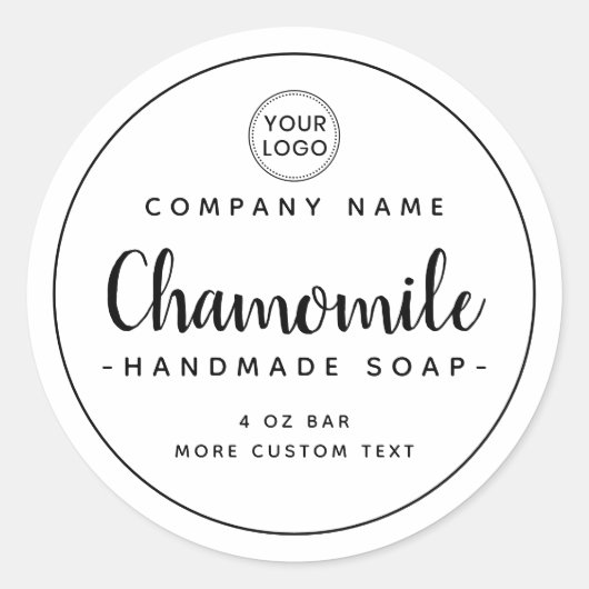 Cute whimsical font minimum round product label (Voorkant)