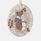 Cute Whimsical Fox en Rabbit Keramisch Ornament (Rechts)