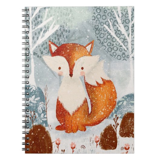 Cute Whimsical Fox in Forest Notitieboek (Voorkant)