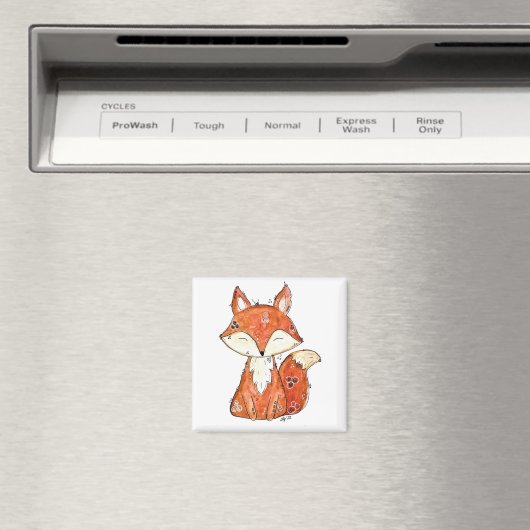 Cute Whimsical Fox Magneet (Insitu (Vaatwasser))