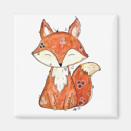 Cute Whimsical Fox Magneet (Voorkant)
