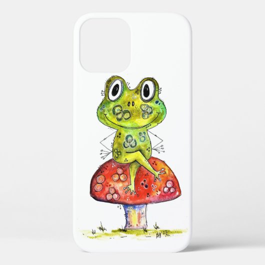 Cute Whimsical Green Frog op Toadstool Case-Mate iPhone Case (Achterkant)
