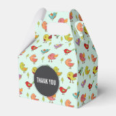 Cute Whimsical Hand Drawn Birds Pattern Bedankdoosjes (Voorkant Zijde)