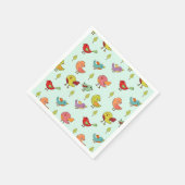 Cute Whimsical Hand Drawn Birds Pattern Servet (Hoek)