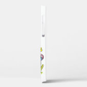 Cute Whimsical Happy Cat met gele bloem Case-Mate iPhone Case (Achterkant / Links)