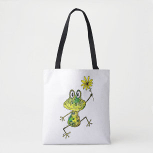 Cute Whimsical Happy Frog Draagtas