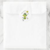 Cute Whimsical Happy Frog Ronde Sticker (Tas)