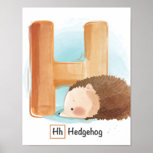 Cute Whimsical Hedégel Alphabet Poster