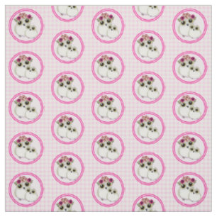Cute Whimsical is Pink White Gingham Pset Stof