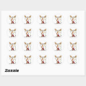 Cute Whimsical-kerstmis Ronde Sticker (Vel)