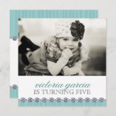 Cute Whimsical Kinder Party Invitation Kaart (Voorkant / Achterkant)