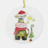 Cute Whimsical-Koe Keramisch Ornament (Voorkant)