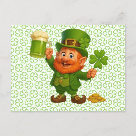 Cute/whimsical leprechaun Saint Patrick's Day  Briefkaart (Voorkant)