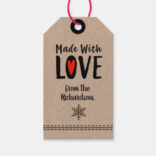 Cute Whimsical Made With Love  Cadeaulabel (Voorkant)