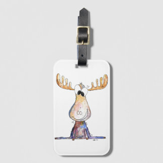 Cute Whimsical Moose Bagagelabel