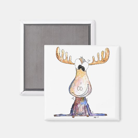 Cute Whimsical Moose Magneet (Voorkant / Achterkant)