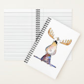 Cute Whimsical Moose Notitieboek (Binnen)