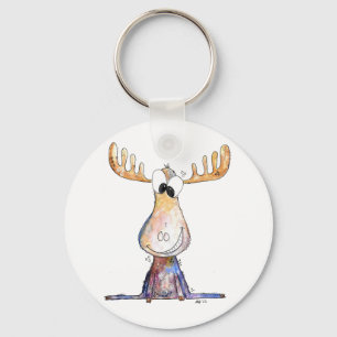 Cute Whimsical Moose Sleutelhanger