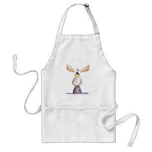 Cute Whimsical Moose Standaard Schort