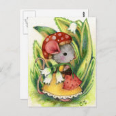 Cute Whimsical Mouse Fantasy Art Briefkaart (Voorkant / Achterkant)