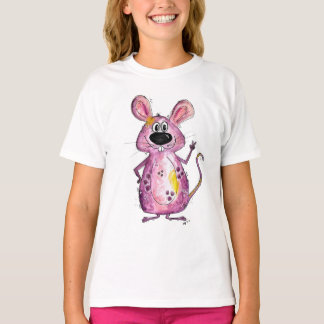 Cute Whimsical Paarse Mouse T-shirt