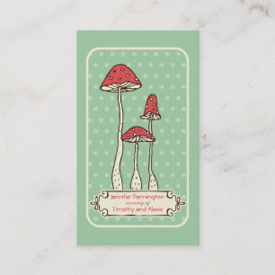 Cute whimsical paddenstoelen parent-oproepkaart contactkaartje