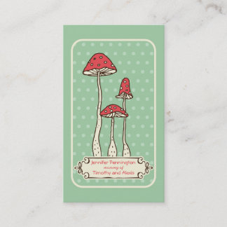Cute whimsical paddenstoelen parent-oproepkaart contactkaartje