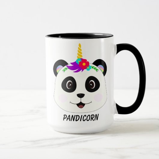 Cute Whimsical Panda Unicorn Pandicorn Mok (Rechts)
