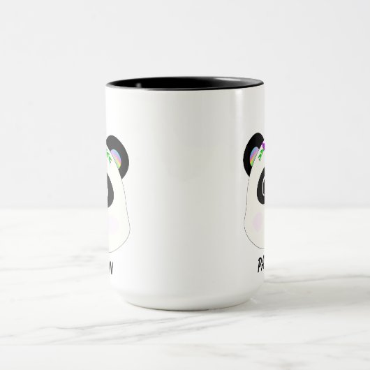 Cute Whimsical Panda Unicorn Pandicorn Mok (Midden)