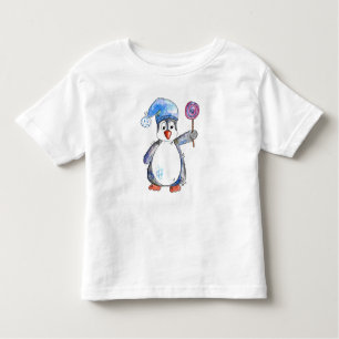 Cute Whimsical Penguin met een Lollipop Kinder Shirts