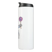 Cute Whimsical Penguin met een Lollipop Thermosbeker (Geroteerd rechts)