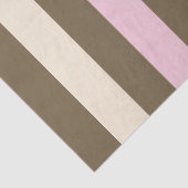 Cute Whimsical Pink Cream Brown Neapolitan Stripes Tissuepapier (Detail)