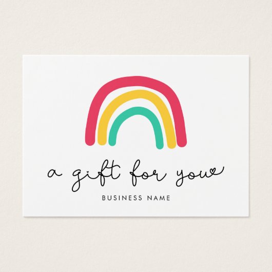Cute whimsical Rainbow-gift Visitekaartje (Voorkant)