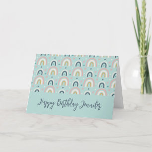 Cute Whimsical Rainbow Pattern Birthday Kaart