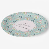 Cute Whimsical Rainbow Pattern Birthday Papieren Bordje (Gekanteld)