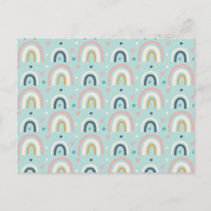 Cute Whimsical Rainbow Pattern Briefkaart
